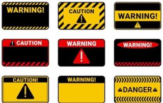 Product Accessory | Caution Warning Label | Safety fence supporting caution warning label, high visibility, waterproof and wear resistant, meets industrial safety standard