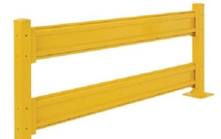 Impact Protection | Double Straight Rail Impact Barrier | Double straight rail impact resistant barrier, high strength, galvanized rustproof, CE certified, suitable for heavy traffic zone protection