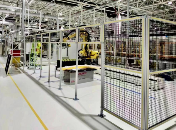 2508056 Custom Solution | Industrial Fence Design Rendering | Professional custom industrial safety fence design solution, CE certified, modular design, customizable size, suitable for various industrial application scenarios
