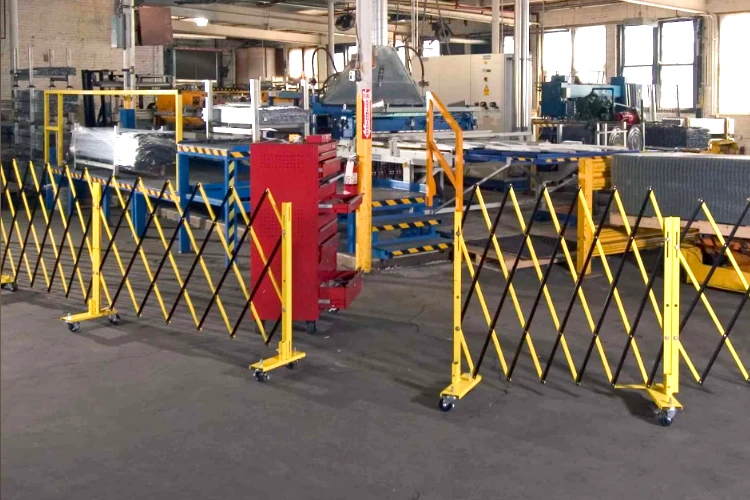 Portable Barricade Gate in a factory