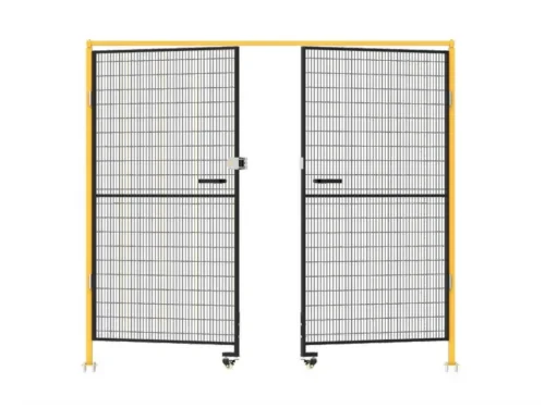 Harsh industrial lighting view of loading in progress safety fence ID-27553 | Galvanized rustproof CE certified for port cargo area perimeter protection
