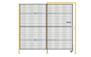 Wide shot of empty parking lot installed safety fence ID-27507 | Modular installation impact resistant for commercial property perimeter protection