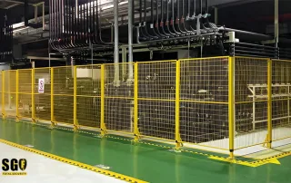Robot Safety Fencing for scrap yards with 20x100mm anti-intrusion micro mesh and impact containment