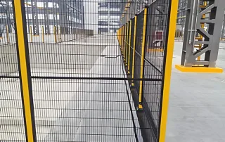 Robot Safety Fencing Systems for forklift-heavy pallet lines with welded Q235 steel structure