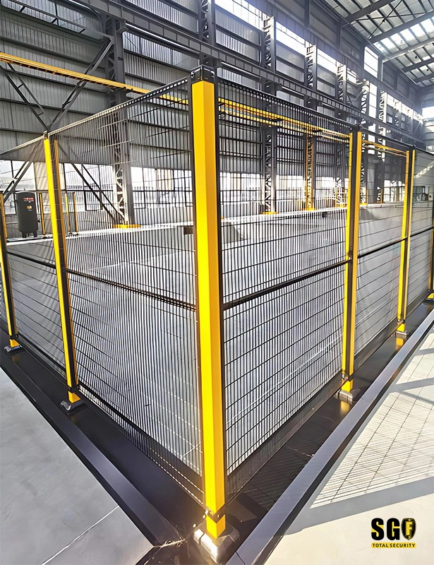 Sicherheitszaun für Maschinen, schwere Absicherung um einen geschlossenen Arbeitsbereich, Mdfence-Industriegitter
