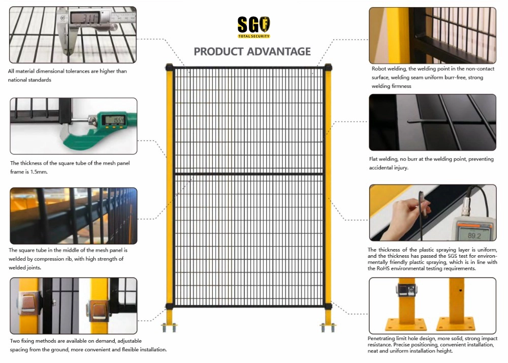 Industrial Safety Fence framed cell with overhead piping for machine guarding