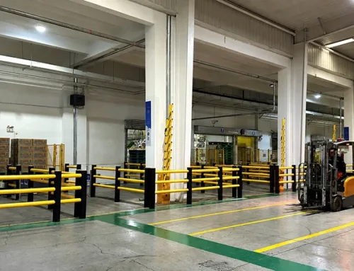 Self-Rebounding Barrier for Warehouse Floor Protection | FCBarrier